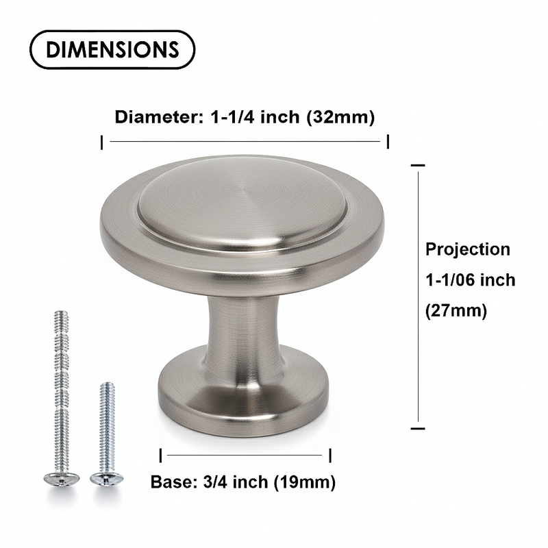 SG1205  Brushed Nickel Cabinet Knob