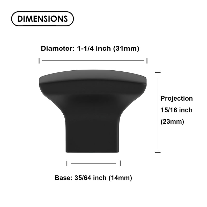 SG1225 Matte Black Cabinet Knob