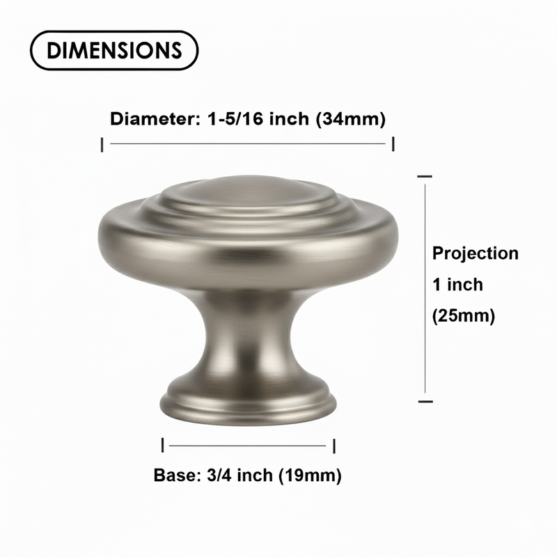 SG1220 Brushed Nickel Cabinet Knob
