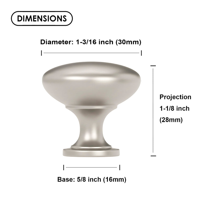 Bouton de meuble SG1265 en nickel brossé