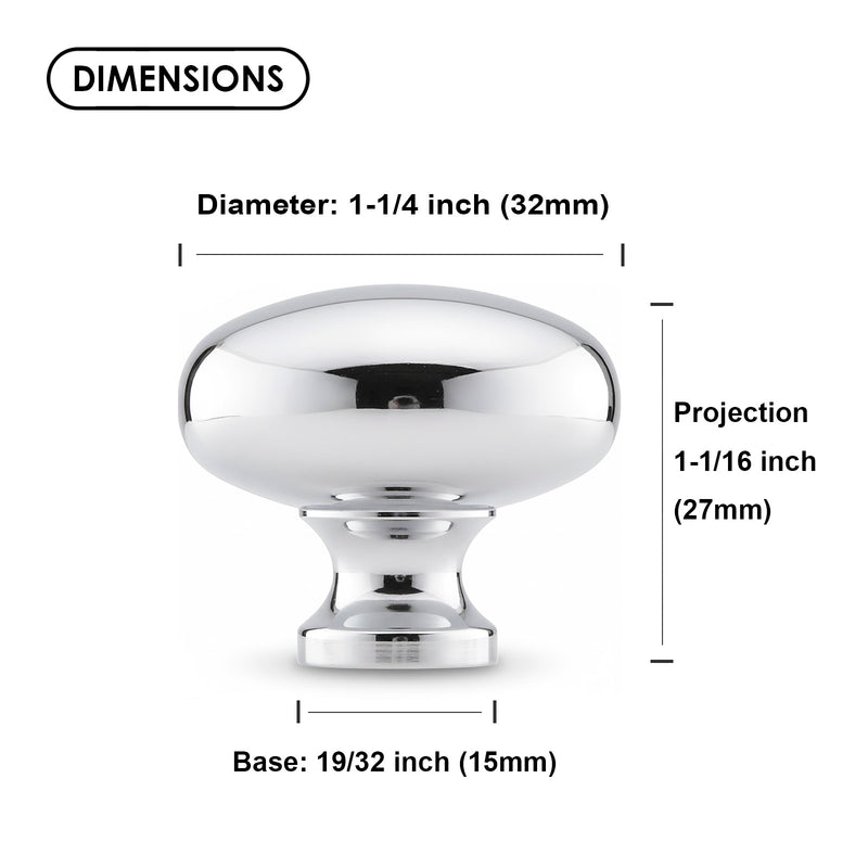 SG1260 Chrome Cabinet Knob