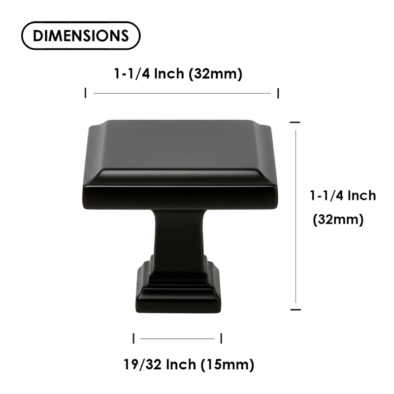 SG1255 Matte Black Cabinet Knob