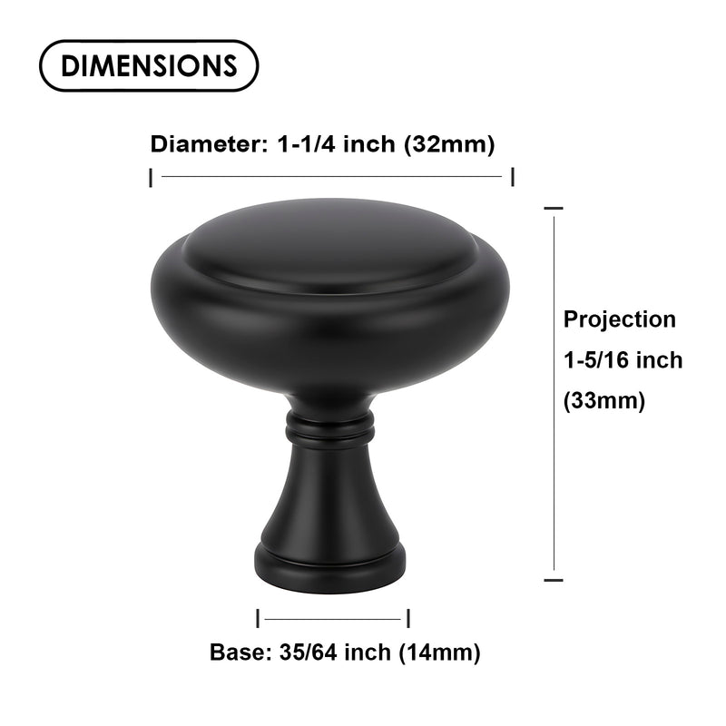 Bouton de meuble noir mat SG1250