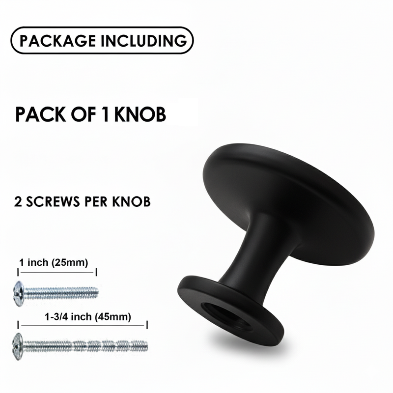 SG1205 Matte Black Cabinet Knob