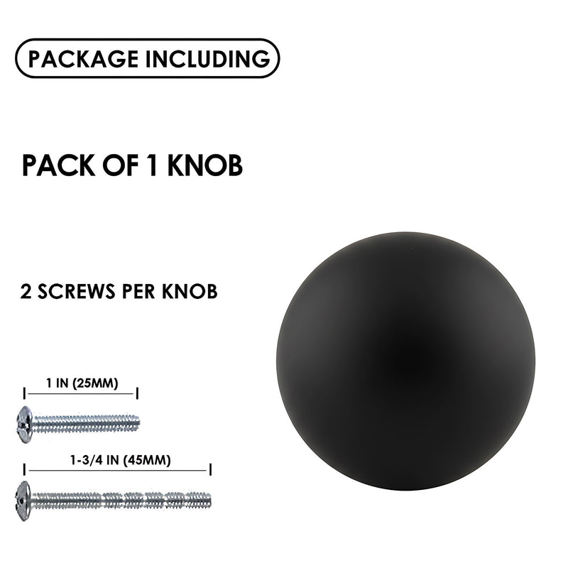 SG1265 Matte Black Cabinet Knob