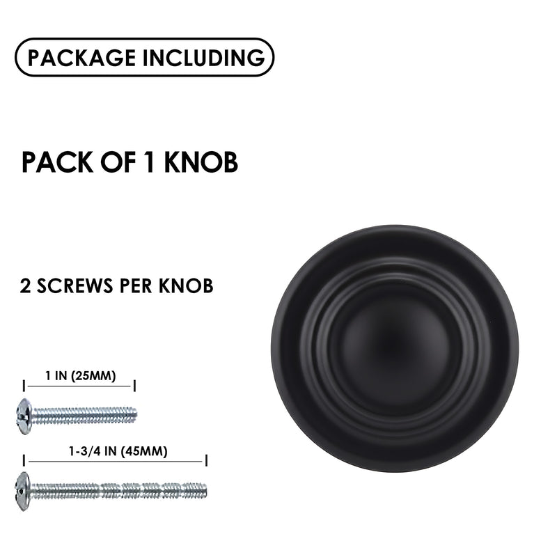 SG1220 Matte Black Cabinet Knob