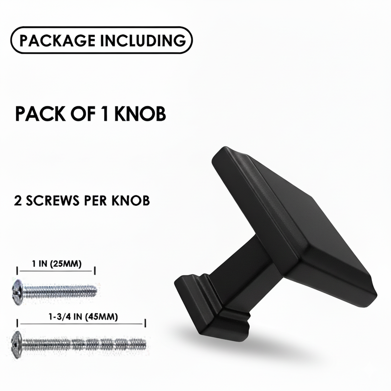 SG1255 Matte Black Cabinet Knob