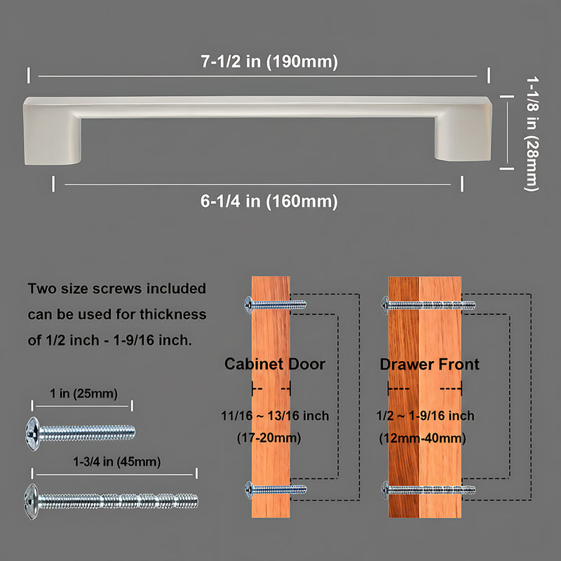 SG1910 Brushed Nickel Cabinet Pull 160mm